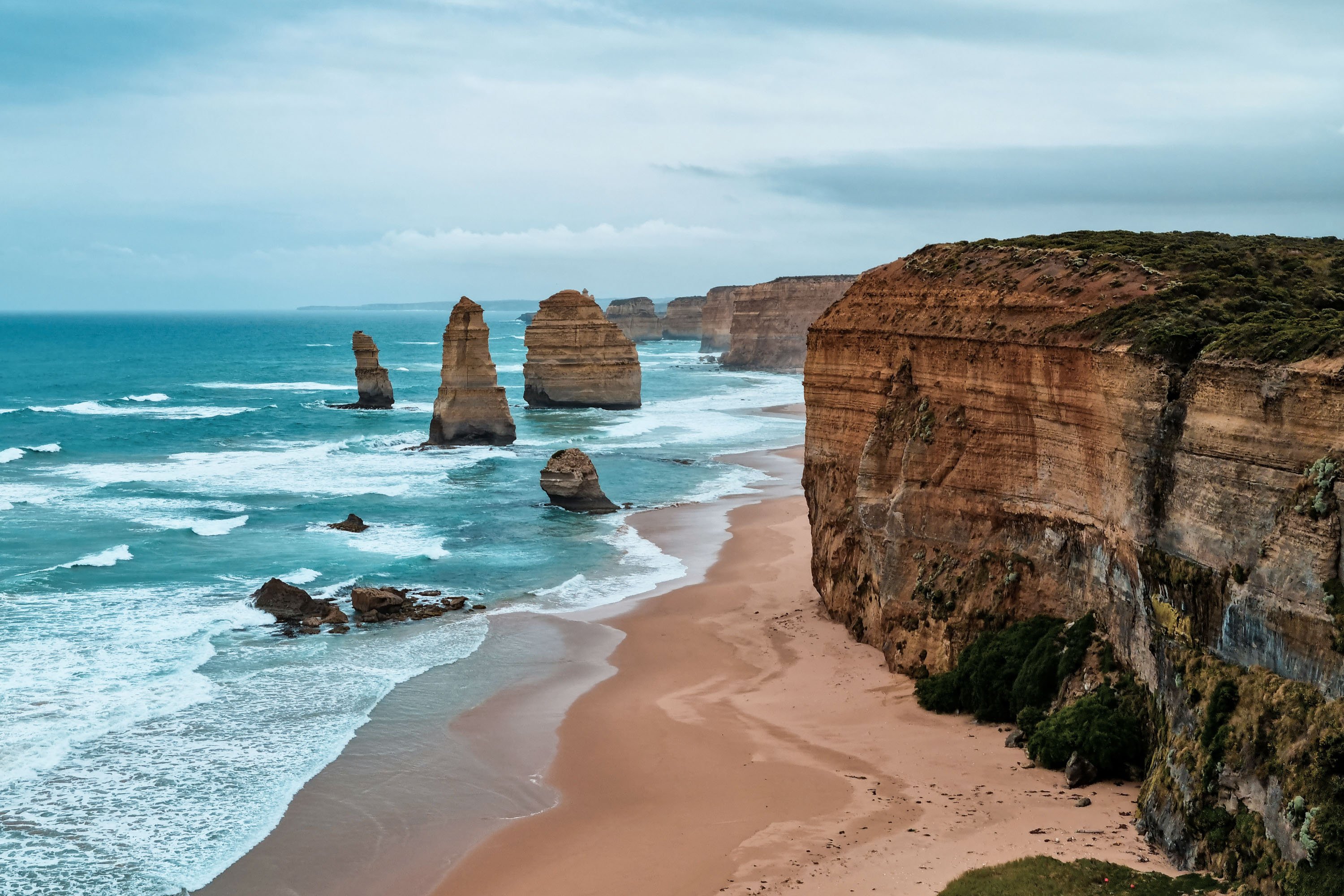 The twelve apostles by the Great Ocean Road in Australia.
