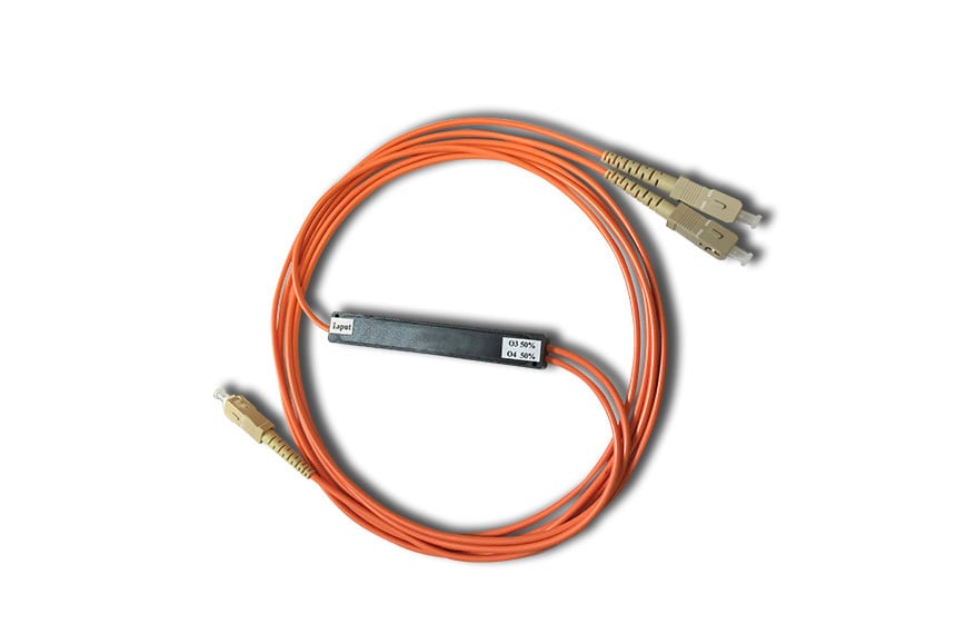 Orange fibre optic passive optical splitters